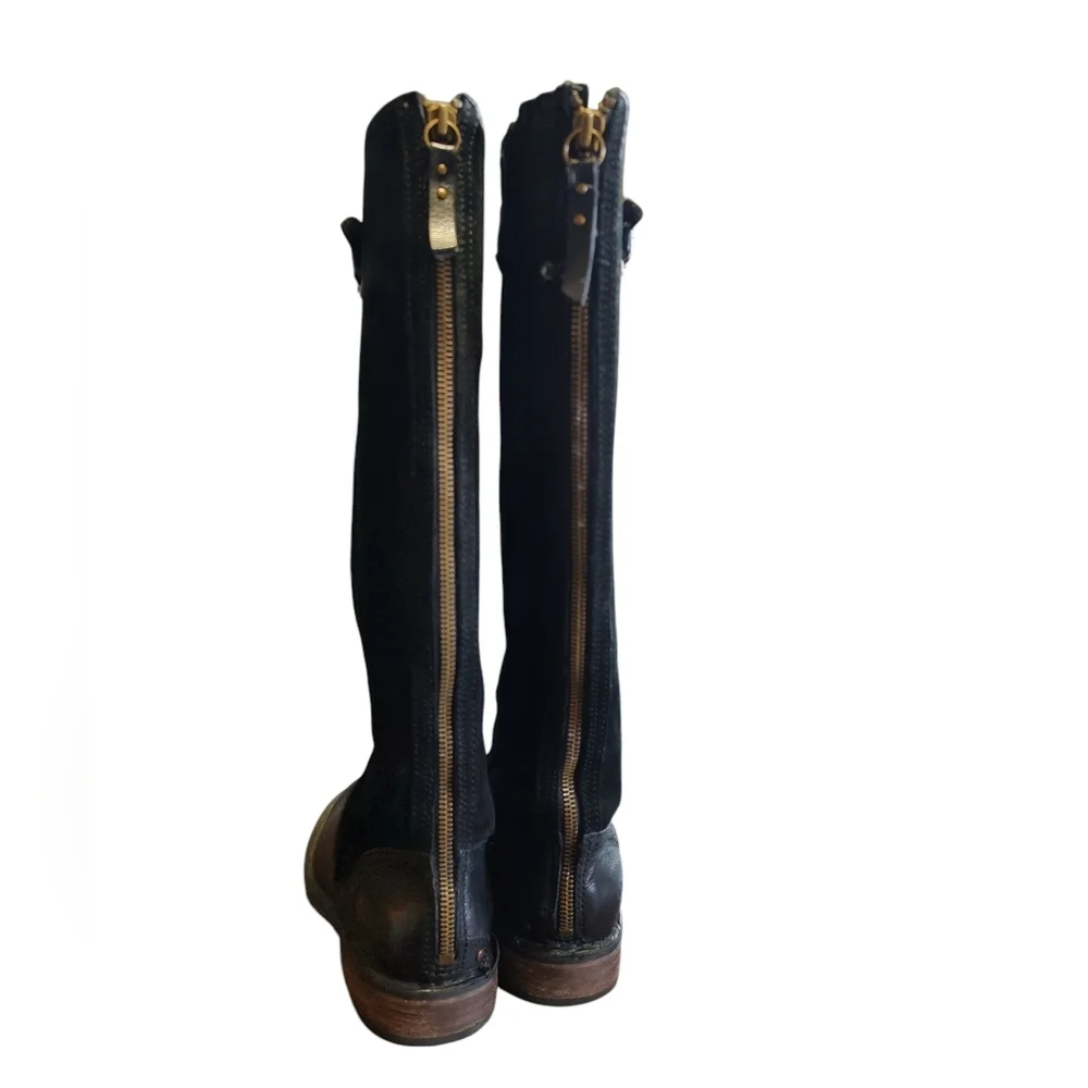 UGG Castille Black Suede Leather Knee High Boots